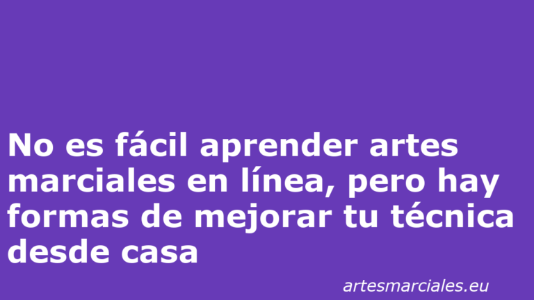 No es fácil aprender artes marciales en línea, pero hay formas de mejorar tu técnica desde casa